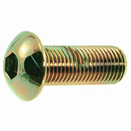 Midwest Fastener 3/8"-24 Socket Head Cap Screw, Button, Black Chrome Plated Steel, 1 in Length, 5 PK 33993